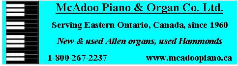 McAdoo Piano and Organ LTD, Ontario, CANADA