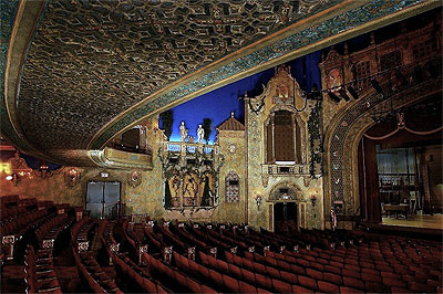 Click here to download a 1024 x 682 JPG image showing the auditorium as seen from beneath the balcony.