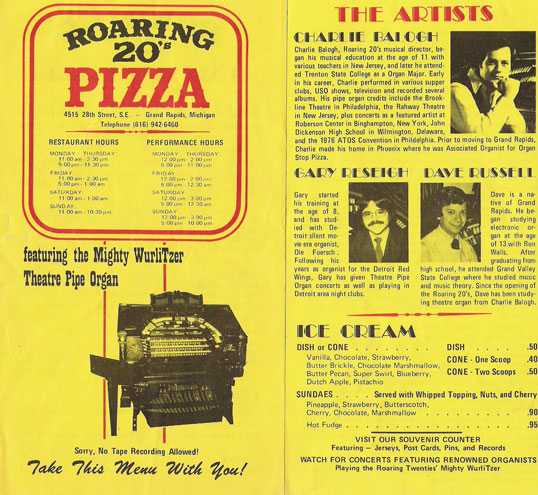 Click here to download a 1762 x 1651 JPG image of the Roaring 20's Menu, Page 1.