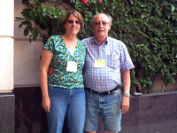 Click here to download a 1152 x 864 JPG image of Sue Loomis and Per Schultz outside at the Hilton.