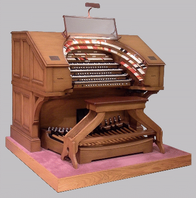 Click on this picture to see our feature page on the J. Tyson Forker Memorial 4/32 Might WurliTzer Theatre Pipe Organ installed at Grace Baptist Church in Sarasota, Florida, maintained by the Manasota Organ Society, a proud chapter of the American Theatre Organ Society.